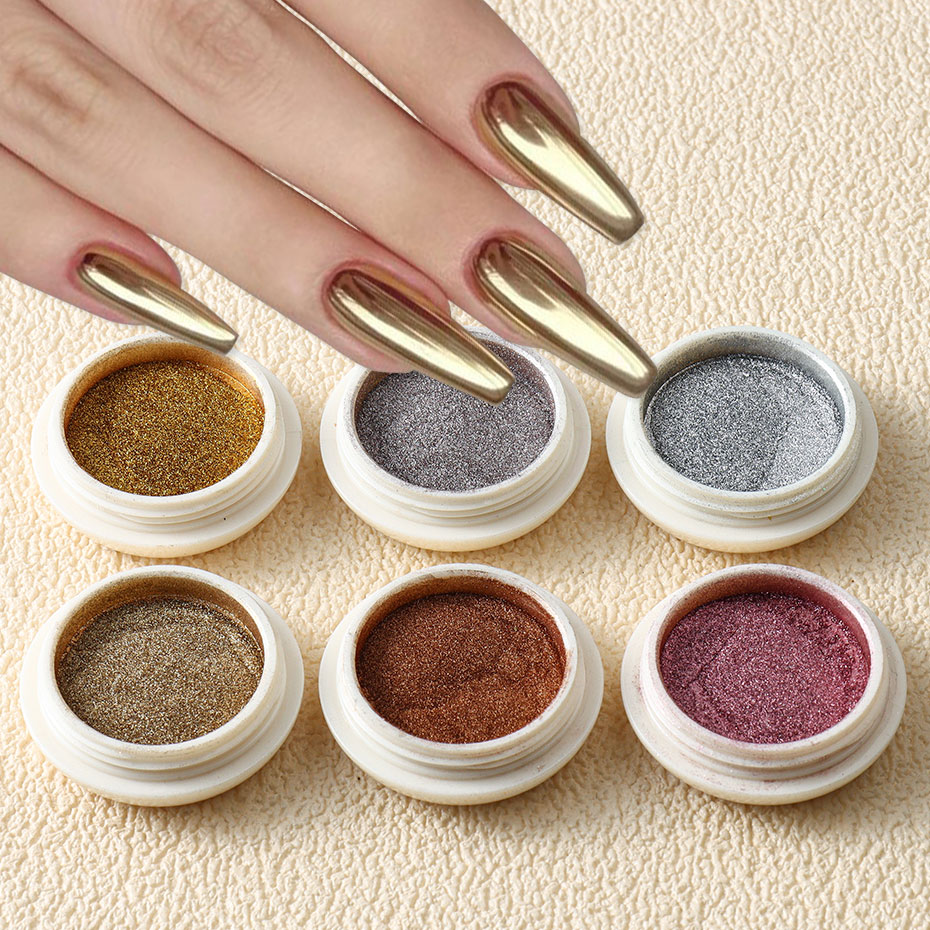 Mica Powder Colorant - 6 قطعة الذهب لامع مرآة بريق