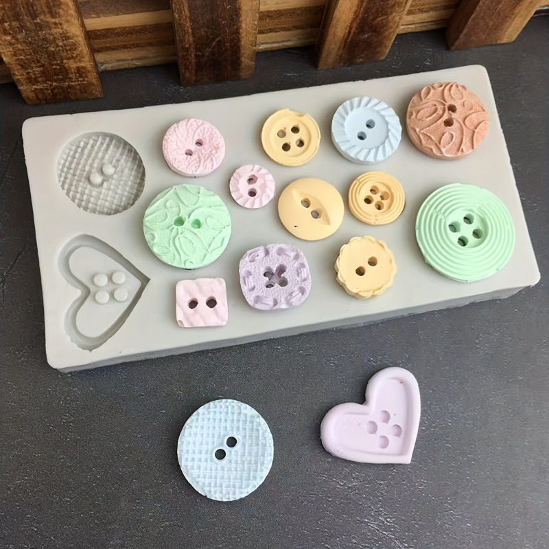 Soap Making Designs - قالب سيليكون على شكل أزرار، قالب