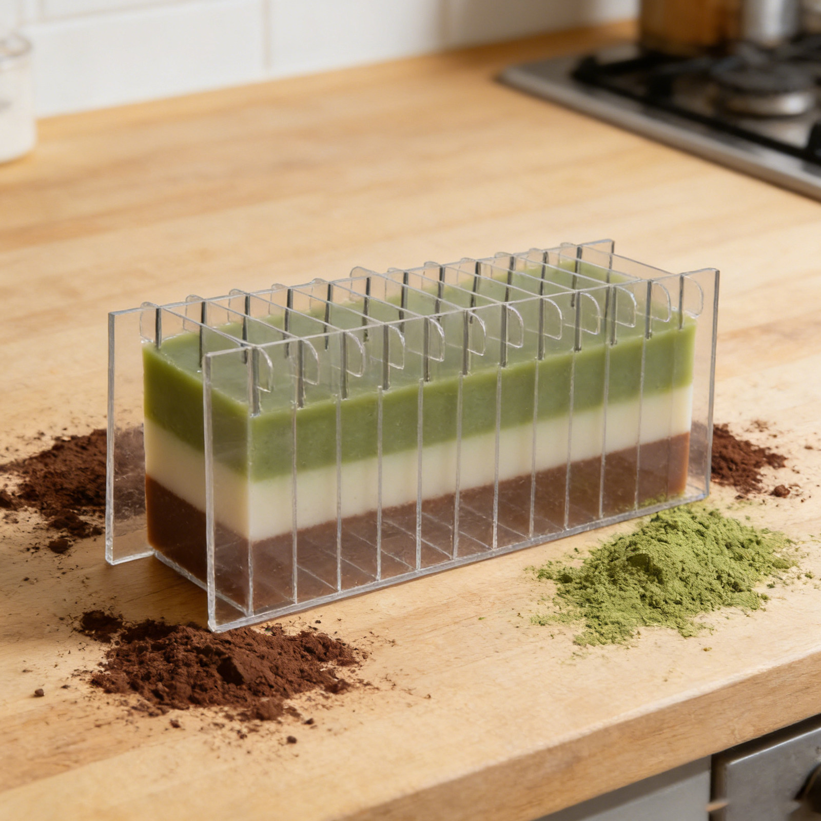 Soap Making Cold Process - لوح تقسيم الصابون الأكريليكي لقوالب السيليكون،