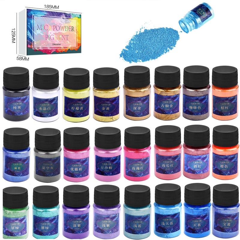 Mica Powder Colorant - 24 لون راتنجات الايبوكسي صبغ الميكا