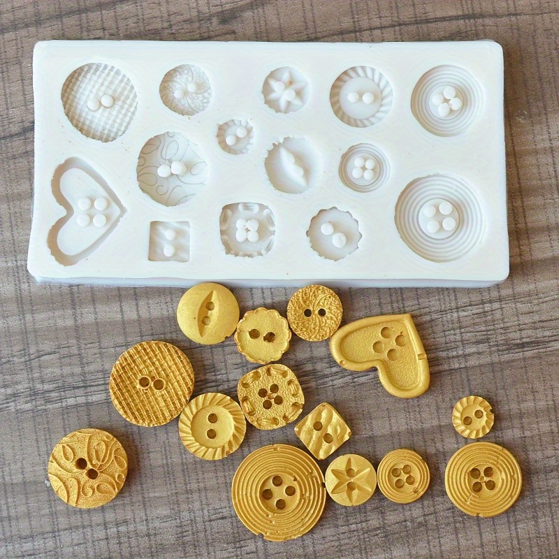 قالب سيليكون على شكل أزرار، قا - مراجعة Soap Making Designs وسعره