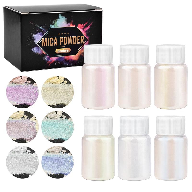 6 قطعة-المجموعة راتنجات الايبو - مراجعة Mica Powder Colorant وسعره